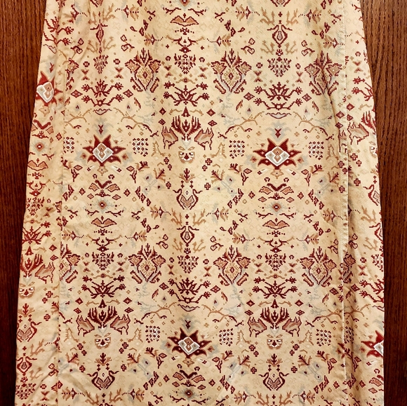 Woolrich Dresses & Skirts - Elegant Vintage 80's Woolrich Cream and Red Faux Wrap Maxi Skirt S Med.